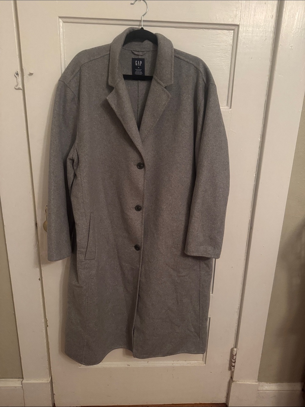 GAP Men's Light Grey Wool Pea Coat